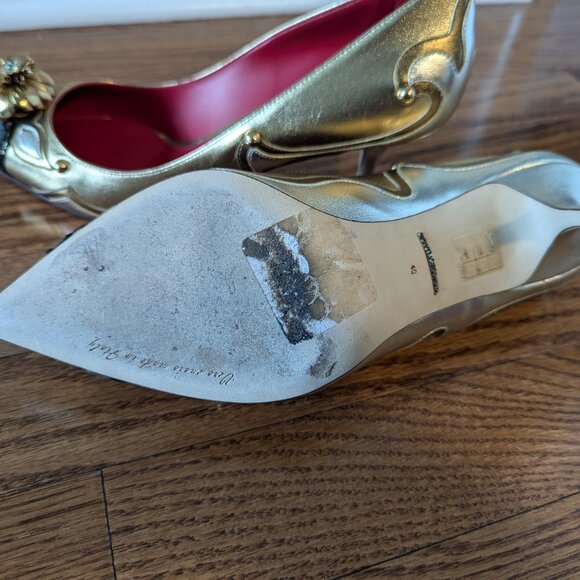 Gold Dolce & Gabbana Kitten Heels - Picture 6 of 6